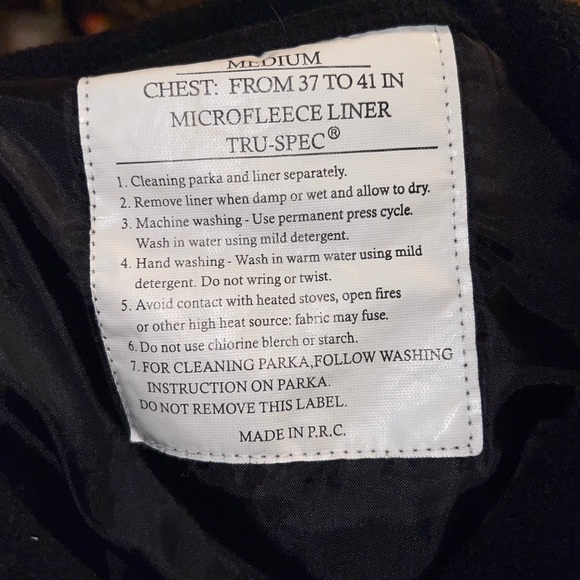 Black Tru Spec Parka Micro Fleece Zip-Up Long Sleeve Collar Jacket Size M Unisex - Picture 12 of 12